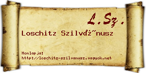 Loschitz Szilvánusz névjegykártya